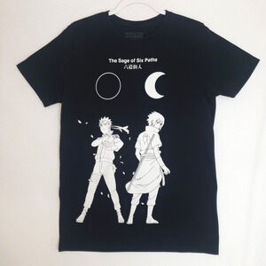 Vintage Y2K 2002 Shippuden Mens Naruto Medium Black Sage of Six‎ paths T-shirt